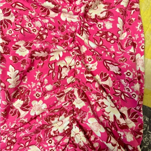 Lane Bryant Pink Floral Strapless Tank Top with Build in Bra - Picture 2 of 4